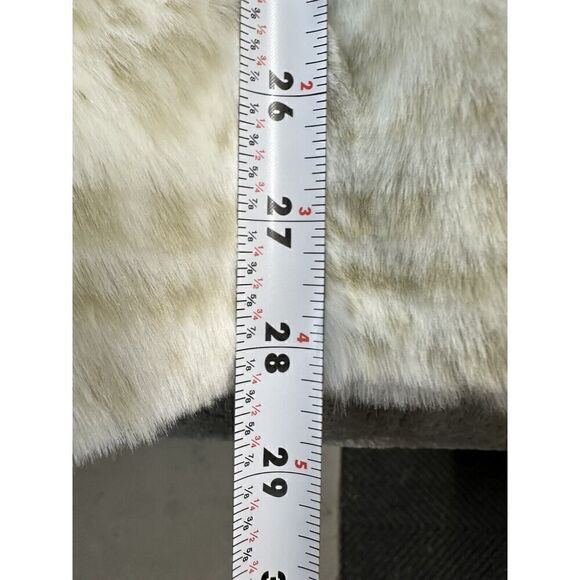 Hannah by Mar Lo White Faux Fur Hooded Coat Size Large - Picture 10 of 13